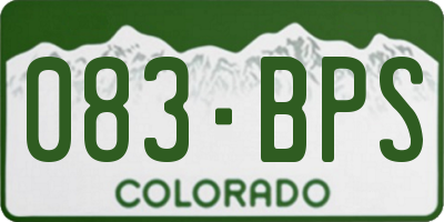 CO license plate 083BPS
