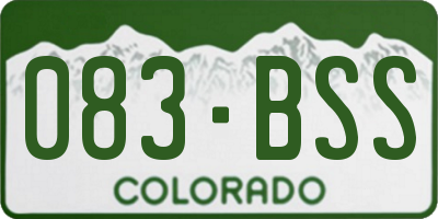 CO license plate 083BSS