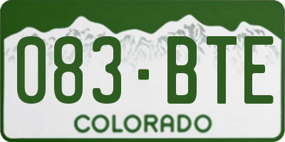 CO license plate 083BTE