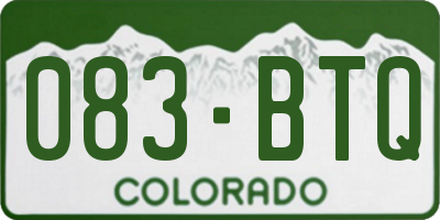 CO license plate 083BTQ