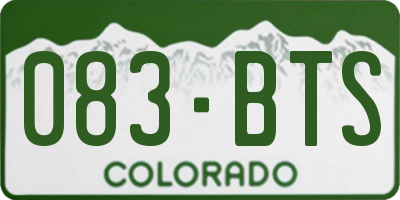 CO license plate 083BTS
