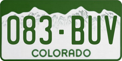 CO license plate 083BUV