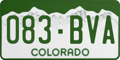 CO license plate 083BVA