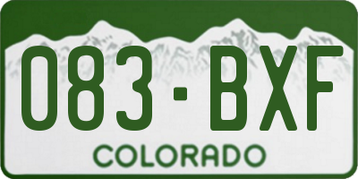 CO license plate 083BXF