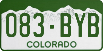 CO license plate 083BYB