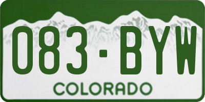 CO license plate 083BYW