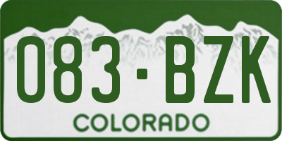 CO license plate 083BZK