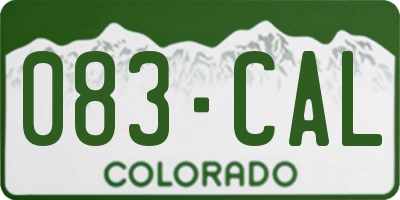 CO license plate 083CAL