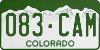 CO license plate 083CAM