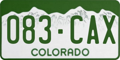 CO license plate 083CAX