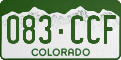 CO license plate 083CCF