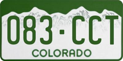 CO license plate 083CCT