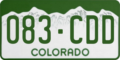 CO license plate 083CDD