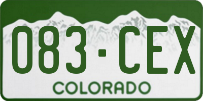 CO license plate 083CEX
