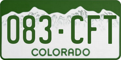 CO license plate 083CFT