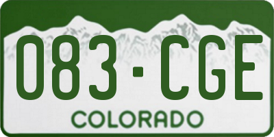 CO license plate 083CGE