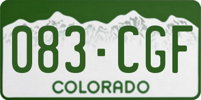 CO license plate 083CGF
