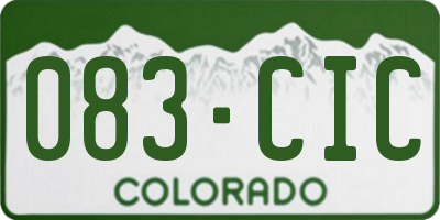 CO license plate 083CIC