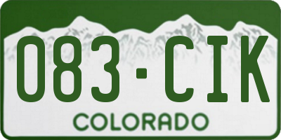 CO license plate 083CIK