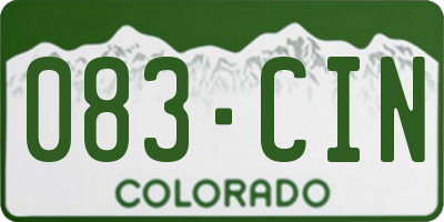 CO license plate 083CIN
