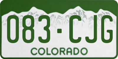 CO license plate 083CJG
