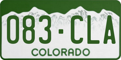 CO license plate 083CLA