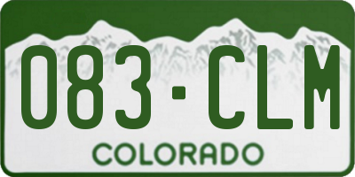 CO license plate 083CLM