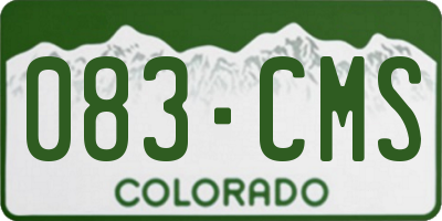 CO license plate 083CMS