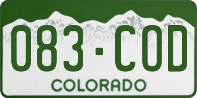 CO license plate 083COD