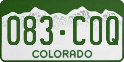 CO license plate 083COQ