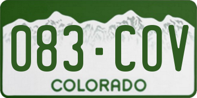 CO license plate 083COV