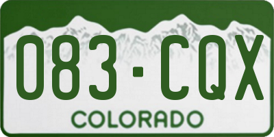 CO license plate 083CQX