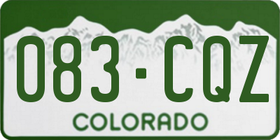 CO license plate 083CQZ