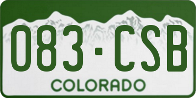 CO license plate 083CSB