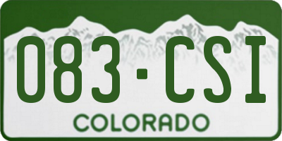 CO license plate 083CSI