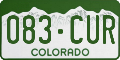 CO license plate 083CUR