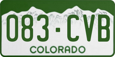 CO license plate 083CVB
