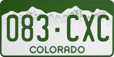 CO license plate 083CXC