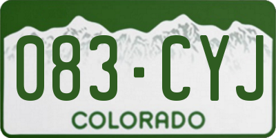 CO license plate 083CYJ
