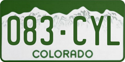 CO license plate 083CYL