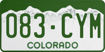 CO license plate 083CYM