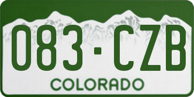 CO license plate 083CZB