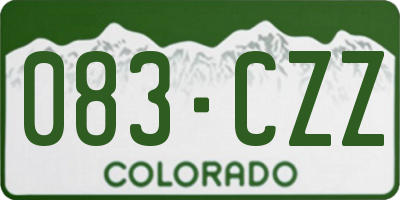CO license plate 083CZZ
