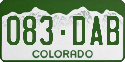 CO license plate 083DAB