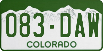 CO license plate 083DAW