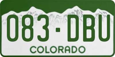CO license plate 083DBU