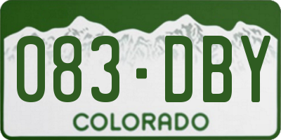 CO license plate 083DBY