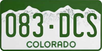 CO license plate 083DCS