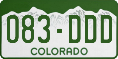 CO license plate 083DDD