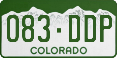 CO license plate 083DDP